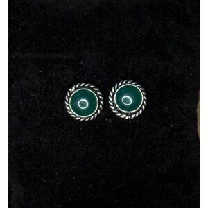 Translucent Green Chaldonacy Hand Made Sterling Silver Earrings